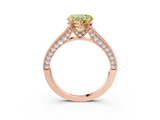 Rose gold Fancy Yellow Heart  Cut Diamond Pave Band with Four-Prong Setting_39