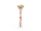 Rose gold Fancy Yellow Heart  Cut Diamond Ring with Baguette Side Stones, Channel Set Band, and Four-Prong Setting_26
