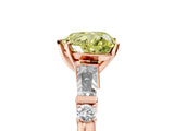 Rose gold Fancy Yellow Heart  Cut Diamond Ring with Baguette Side Stones, Channel Set Band, and Four-Prong Setting_29