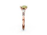 Rose gold Fancy Yellow Heart  Cut Diamond Ring with Baguette Side Stones, Channel Set Band, and Four-Prong Setting_5