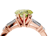 Rose gold Fancy Yellow Heart  Cut Diamond Ring with Baguette Side Stones, Channel Set Band, and Four-Prong Setting_7