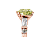 Rose gold Fancy Yellow Heart  Cut Diamond Ring with Baguette Side Stones, Channel Set Band, and Four-Prong Setting_8