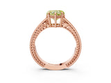 Rose gold Fancy Yellow Heart Cut Diamond Ring with Milgrain Pavé Band and Four-Prong Setting_23