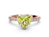 Rose gold Fancy Yellow Heart  Cut Diamond Ring with Pavé Band and Four-Prong Setting_50