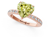 Rose gold Fancy Yellow Heart  Cut Diamond Ring with Pavé Band and Four-Prong Setting_51