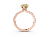 Rose gold Fancy Yellow Heart  Cut Diamond Ring with Pavé Band and Four-Prong Setting_53