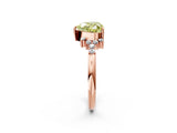 Rose gold Fancy Yellow Heart Cut Diamond Ring with Side Stones and Four-Prong Setting_80