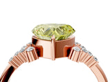 Rose gold Fancy Yellow Heart Cut Diamond Ring with Side Stones and Four-Prong Setting_82