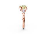 Rose gold Fancy Yellow Heart  Cut Diamond Ring with Tapered Baguette Side Stones in Four-Prong Setting_5