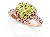 Rose gold Fancy Yellow Heart Cut Diamond Scalloped Halo Engagement Ring with Round Shared Prong Band_13
