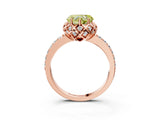 Rose gold Fancy Yellow Heart Cut Diamond Scalloped Halo Engagement Ring with Round Shared Prong Band_15