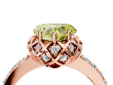 Rose gold Fancy Yellow Heart Cut Diamond Scalloped Halo Engagement Ring with Round Shared Prong Band_16