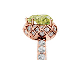Rose gold Fancy Yellow Heart Cut Diamond Scalloped Halo Engagement Ring with Round Shared Prong Band_17