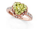 Rose gold Fancy Yellow Heart Cut Diamond Scalloped Halo Engagement Ring with Round Shared Prong Band_25