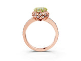 Rose gold Fancy Yellow Heart Cut Diamond Scalloped Halo Engagement Ring with Round Shared Prong Band_27