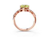 Rose gold Fancy Yellow Heart Cut Diamond Scattered Round Accent Ring with Prong Setting_15
