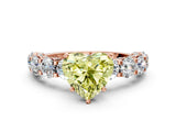 Rose gold Fancy Yellow Heart Cut Diamond Side Stone Engagement Ring with Four-Prong Setting_24