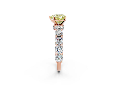 Rose gold Fancy Yellow Heart Cut Diamond Side Stone Engagement Ring with Four-Prong Setting_26