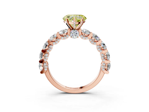 Rose gold Fancy Yellow Heart Cut Diamond Side Stone Engagement Ring with Four-Prong Setting_27