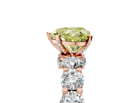 Rose gold Fancy Yellow Heart Cut Diamond Side Stone Engagement Ring with Four-Prong Setting_29