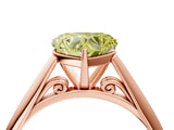 Rose gold Fancy Yellow Heart Cut Diamond Solitaire Engagement Ring with Cathedral Setting and Four-Prong Mount_100