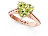Rose gold Fancy Yellow Heart Cut Diamond Solitaire Engagement Ring with Cathedral Setting and Four-Prong Mount_110