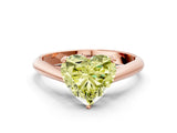 Rose gold Fancy Yellow Heart Cut Diamond Solitaire Engagement Ring with Cathedral Setting and Four-Prong Mount_12