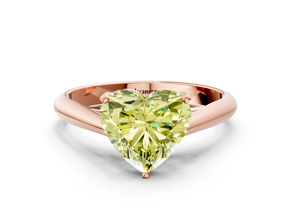 Rose gold Fancy Yellow Heart Cut Diamond Solitaire Engagement Ring with Cathedral Setting and Four-Prong Mount_42