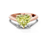 Rose gold Fancy Yellow Heart Cut Diamond Solitaire Engagement Ring with Cathedral Setting and Four-Prong Mount_96