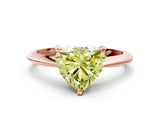 Rose gold Fancy Yellow Heart Cut Diamond Solitaire Engagement Ring with Classic Band and Four-Prong Setting_36