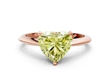 Rose gold Fancy Yellow Heart Cut Diamond Solitaire Engagement Ring with Classic Band and Four-Prong Setting_87