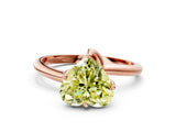 Rose gold Fancy Yellow Heart Cut Diamond Solitaire Engagement Ring with Four-Prong Setting and Classic Band_20