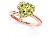 Rose gold Fancy Yellow Heart Cut Diamond Solitaire Engagement Ring with Four-Prong Setting and Classic Band_21