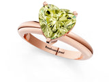 Rose gold Fancy Yellow Heart Cut Diamond Solitaire Engagement Ring with Round Band and Four-Prong Setting_196