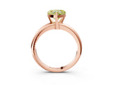 Rose gold Fancy Yellow Heart Cut Diamond Solitaire Engagement Ring with Round Band and Four-Prong Setting_198