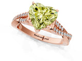 Rose gold Fancy Yellow Heart Cut Diamond Solitaire Engagement Ring with Twisted Pavé Band and Four-Prong Setting_33