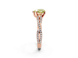 Rose gold Fancy Yellow Heart Cut Diamond Solitaire Engagement Ring with Twisted Pavé Band and Four-Prong Setting_34