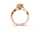 Rose gold Fancy Yellow Heart Cut Diamond Solitaire Engagement Ring with Twisted Pavé Band and Four-Prong Setting_35