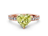 Rose gold Fancy Yellow Heart Cut Diamond Solitaire Pavé Engagement Ring with Round Band and Prong Setting_13