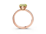 Rose gold Fancy Yellow Heart Cut Diamond Solitaire Pavé Engagement Ring with Round Band and Prong Setting_16