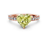 Rose gold Fancy Yellow Heart Cut Diamond Solitaire Pavé Engagement Ring with Round Band and Prong Setting_55