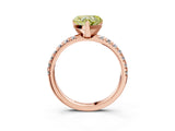 Rose gold Fancy Yellow Heart Cut Diamond Solitaire Pavé Engagement Ring with Round Band and Prong Setting_58