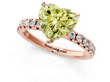 Rose gold Fancy Yellow Heart Cut Diamond Solitaire Pavé Engagement Ring with Round Band and Prong Setting_74