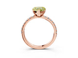 Rose gold Fancy Yellow Heart Cut Diamond Solitaire Pavé Engagement Ring with Round Band and Prong Setting_76