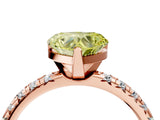 Rose gold Fancy Yellow Heart Cut Diamond Solitaire Pavé Engagement Ring with Round Band and Prong Setting_77