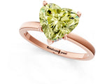 Rose gold Fancy Yellow Heart Cut Diamond Solitaire Ring with Classic Band and Four-Prong Setting_13