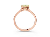 Rose gold Fancy Yellow Heart Cut Diamond Solitaire Ring with Flower Prong Setting and Classic Band_39