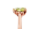 Rose gold Fancy Yellow Heart Cut Diamond Solitaire Ring with Flower Prong Setting and Classic Band_41