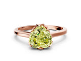 Rose gold Fancy Yellow Heart Cut Diamond Solitaire Ring with Flower Prong Setting and Classic Band_50