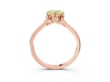 Rose gold Fancy Yellow Heart Cut Diamond Solitaire Ring with Flower Prong Setting and Classic Band_53